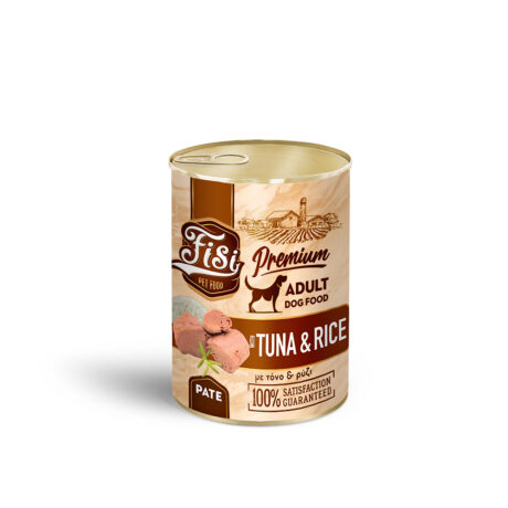Fisi Dog Adult Τόνος με Ρύζι Πατέ 400gr