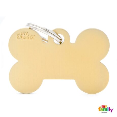 My Family Basic Ταυτότητα Σκύλου Κόκκαλο Επίχρυση 24κ Large