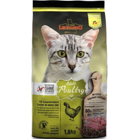 Leonardo Adult Poultry Grain Free Ξηρά Τροφή για Ενήλικες Γάτες με Πουλερικά 1.8kg