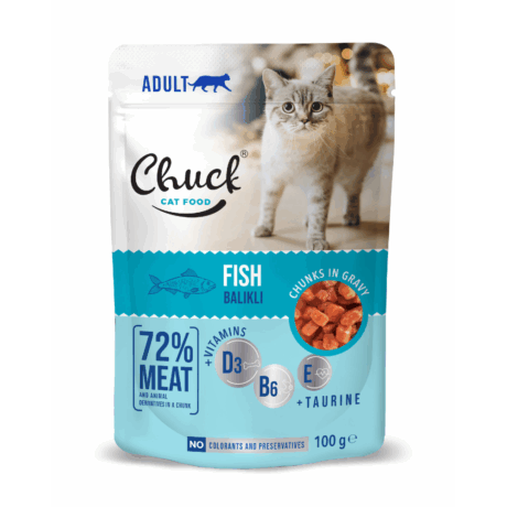 Chuck Ψάρι Υγρή Τροφή Γάτας 100gr