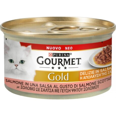 Purina Gourmet Gold Κονσέρβα Γάτας με Σάλτσα Ψητό Σολομό 85gr