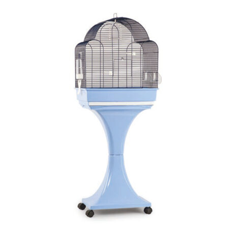 Domus Molinari Aurora Κλουβί Πτηνών Τροχηλάτο Γαλάζιο/Μαύρο 51x35x59cm