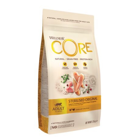 Wellness Core Sterilised Ξηρά Τροφή Στειρωμένης Γάτας Κοτόπουλο & Γαλοπούλα Χωρίς Σιτηρά 1.75kg