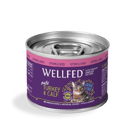 Wellfed Κονσέρβα Στειρωμένης Γάτας Γαλοπούλα & Μοσχάρι 200gr