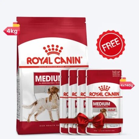 Royal Canin Medium Adult Ξηρά Τροφή Σκύλου 3kg (+ 4x140gr Δώρο)
