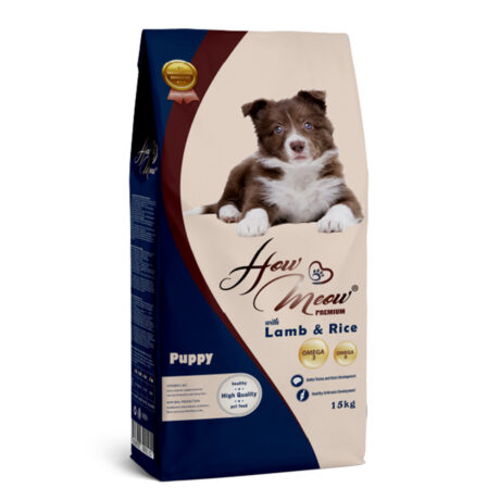 How Meow Puppy Ξηρά Τροφή Κουταβιού με Αρνί & Ρύζι 15kg