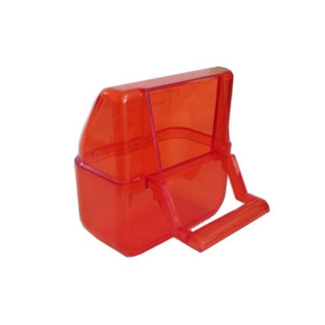 Απλή Εξωτερική Πλαστική Ταΐστρα Για Κλουβιά Πουλιών Κόκκινη