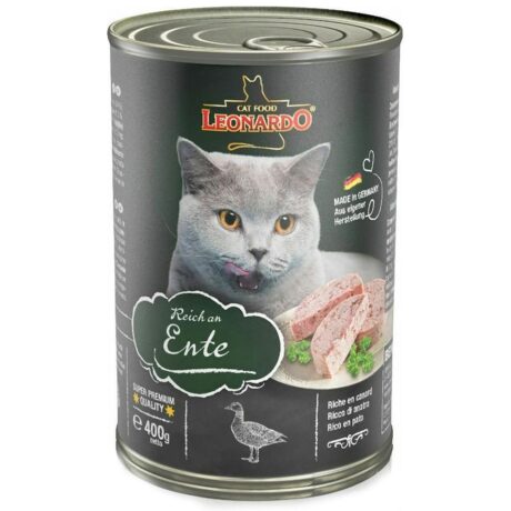 Leonardo Ente Υγρή Τροφή για Ενήλικες Γάτες σε Κονσέρβα με Πάπια 400gr