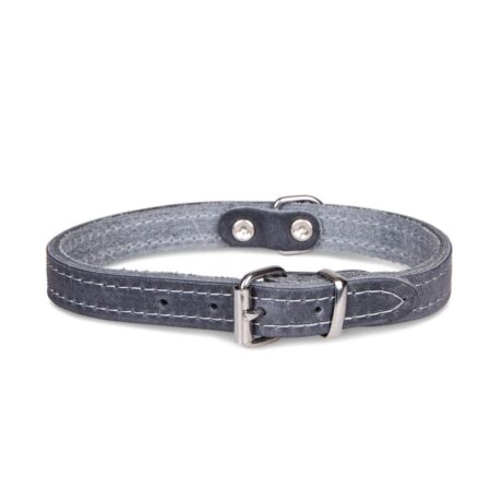 Vadigran Περιλαίμιο Δερμάτινο Γκρι XSmall 32cm/12mm
