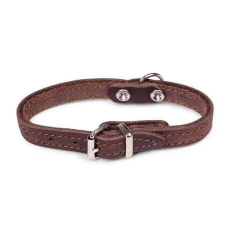 Vadigran Περιλαίμιο Δερμάτινο Καφέ XXSmall 27cm/12mm
