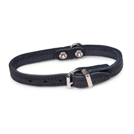 Vadigran Περιλαίμιο Δερμάτινο Μαύρο XXSmall 27cm/12mm