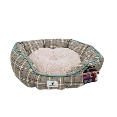 Anicose Nuria Ορθογώνιο Κρεβάτι Καρό Γκρι Large 70x65x18cm