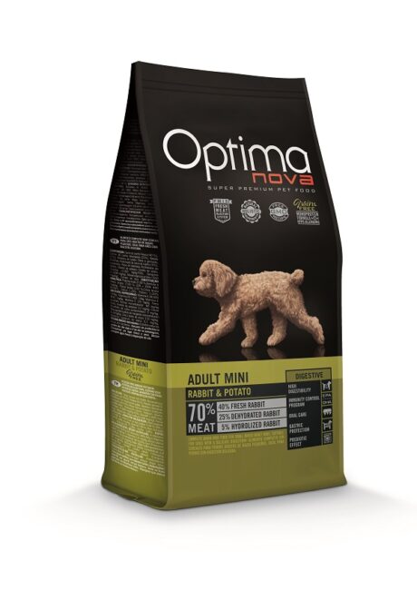 Optima Nova Adult Mini Digestive Rabbit & Potato Ξηρά Τροφή Σκύλου Χωρίς Σιτηρά με Κουνέλι & Πατάτα 2kg