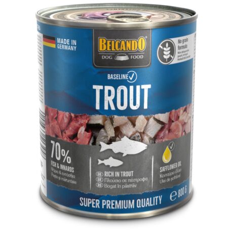 Belcando Baseline Υγρή Τροφή Σκύλου με Πέστροφα Χωρίς Σιτηρά σε Κονσέρβα 800gr