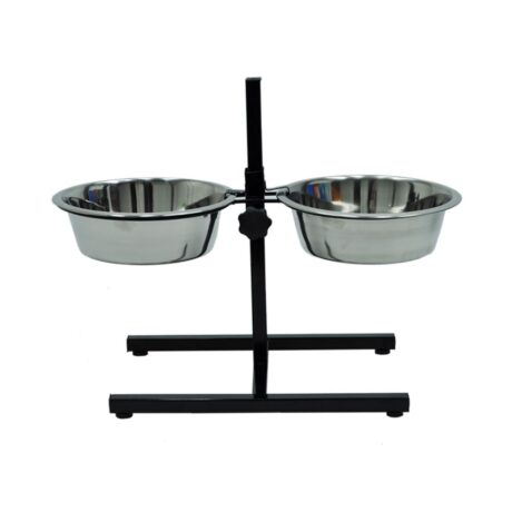 Vadigran Feeding Bowl Stand Raise Twin Stainless Steel Βάση Με 2 Μπολ 2×4lt