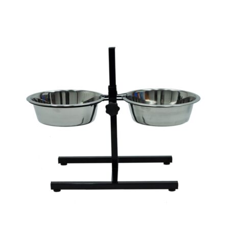Vadigran Feeding Bowl Stand Raise Twin Stainless Steel Βάση Με 2 Μπολ 2×2.5lt