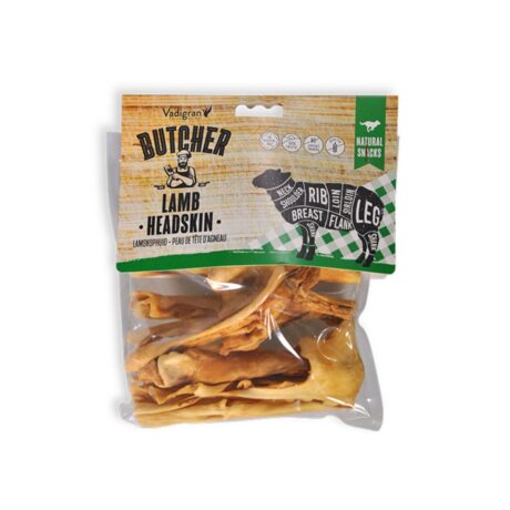 Vadigran Butcher Natural Δέρμα Κεφαλής Αρνιού Λιχουδιά Σκύλου 120 gr
