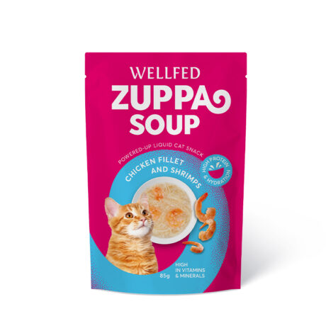 Wellfed Zuppa Soup Chicken & Shrimp Φακελάκι Γάτας Σούπα με Κοτόπουλο & Γαρίδες 85gr