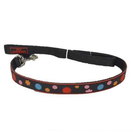 Pet Interest Οδηγός Flower Line Μαύρο Small 1.5x120cm