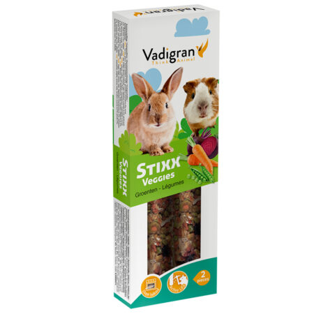 Vadigran Stixx Rabbit & Guinea Pig Veggies Στικς για Κουνέλια & Ινδικά Χοιρίδια με Λαχανικά & Φρούτα 2τμχ 120gr