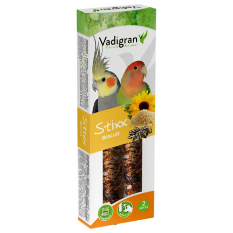 Vadigran Stixx Parakeet Biscuit Στικς για Παπαγαλάκια με Μπισκότο 2τμχ 120gr
