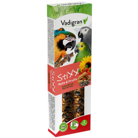Vadigran Stixx Parrots Nuts & Fruit Στικς Παπαγάλων με Καρύδια και Φρούτα 2τμχ 150gr
