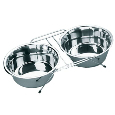 Vadigran Stainless Steel 2 on Base Μπολ Φαγητού & Νερού 2x Ø16cm 750ml