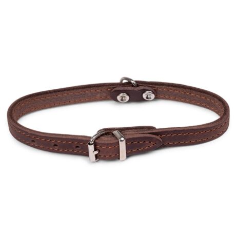 Vadigran Περιλαίμιο Δερμάτινο Καφέ XSmall 32 cm/12 mm