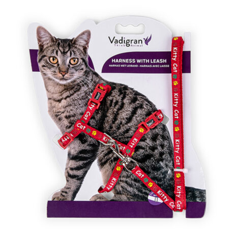 Vadigran Σαμαράκι & Λουρί Γάτας Κόκκινο 15-22cm/30-32cm + 120cm