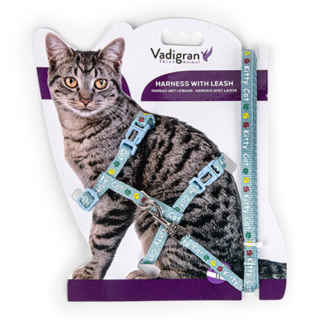 Vadigran Σαμαράκι & Λουρί Γάτας Μπλε 15-22cm/30-32cm + 120cm