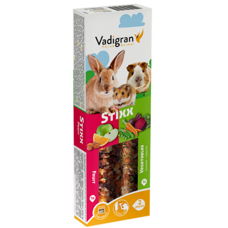 Vadigran Stixx Rodents Fruit & Vegetable Στικς για Τρωκτικά με Φρούτα & Λαχανικά 2 σε 1 2τμχ 110gr