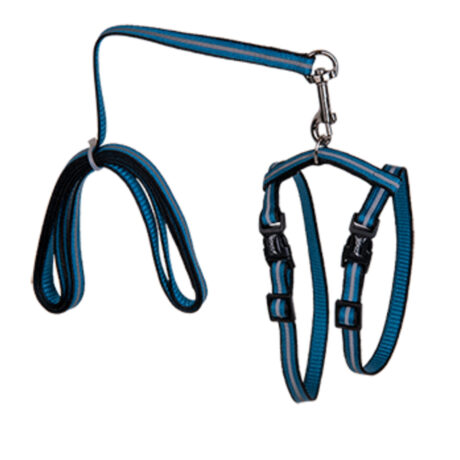 Vadigran Reflect Σαμαράκι & Λουρί Γάτας Μπλε 22-32cm/120cm