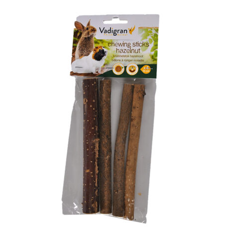Vadigran Chewing Sticks Hazelnut Small Στικς με Φουντούκι για Μικρά Τρωκτικά 4τμχ 15cm