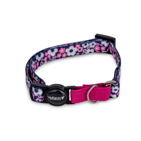 Vadigran Cat Collar White-Black Flowers Κολάρο Γάτας 20-30cm/10mm