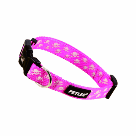 Petler Περιλαίμιο Σκύλου Pink Skulls Medium 1.5/27-45Cm