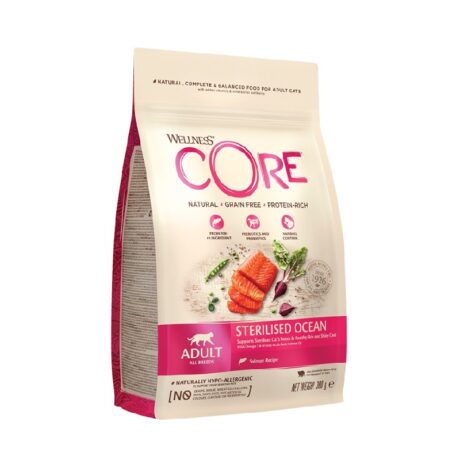 Wellness Core Sterilised Adult Ξηρή Τροφή Στειρωμένης Γάτας με Σολομό Χωρίς Σιτηρά 1.75kg