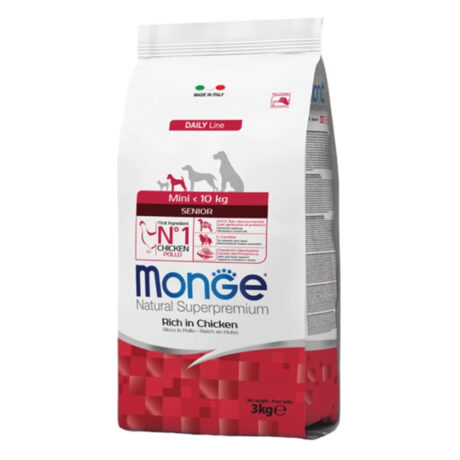 Monge Senior Mini Ξηρά Τροφή Σκύλου Κοτόπουλο 3kg