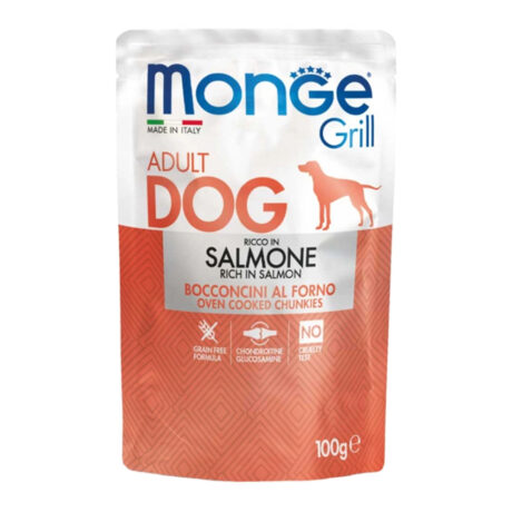 Monge Grill Υγρή Τροφή Σκύλου με Σολομό 100gr