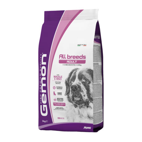 Gemon Adult All Breeds Ξηρά Τροφή Σκύλου με Χοιρινό & Ρύζι 3kg