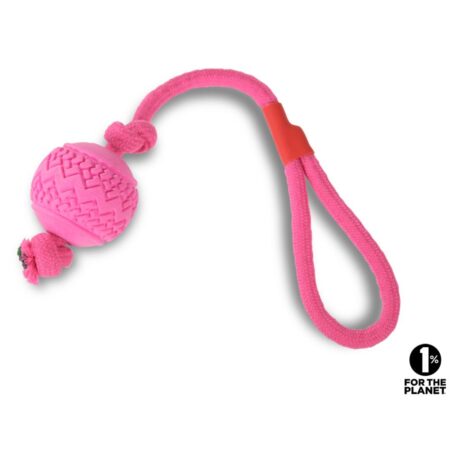 Vadigran Παιχνίδι Καουτσούκ TPR Μπάλα με Σχοινί Ροζ 45cm 120gr