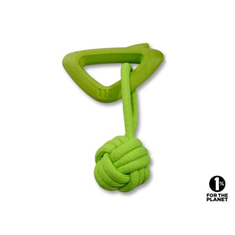 Vadigran Παιχνίδι Καουτσούκ TPR Τρίγωνο με Σχοινί Πράσινο 25cm 200gr