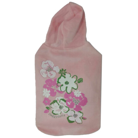 Doggy Dolly Ροζ Φούτερ με Σχέδιο Λουλούδια για Σκύλους XLarge