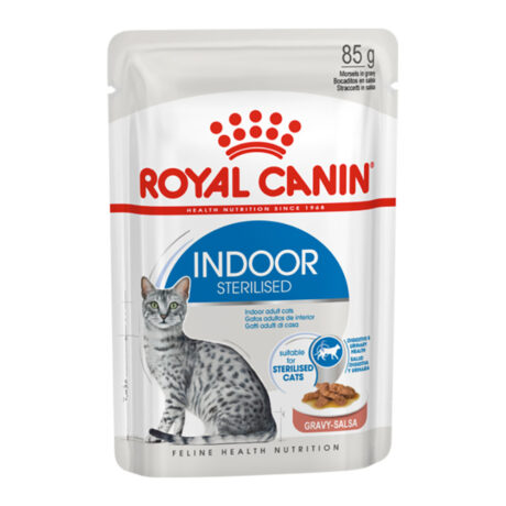 Royal Canin Wet Indoor Sterilised Gravy Υγρή Τροφή για Γάτες με Πουλερικά σε Φακελάκι 85gr