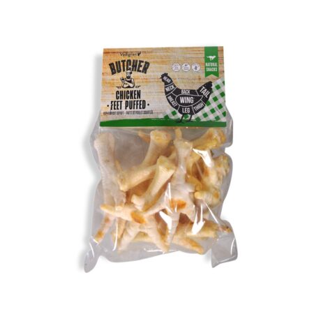 Vadigran Butcher Natural Puffed Chicken Feet Λιχουδιά Σκύλου 250gr
