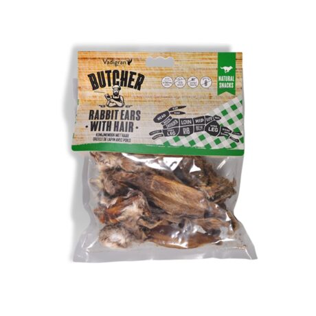 Vadigran Butcher Natural Αυτιά Κουνελιού με Γούνα Λιχουδιά Σκύλου 85gr