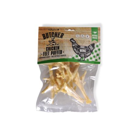 Vadigran Butcher Natural Puffed Chicken Feet Λιχουδιά Σκύλου 80gr