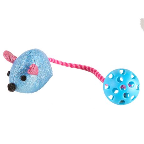 Vadigran Mouse Ball with Elastic Blue Παιχνίδι Γάτας 7cm