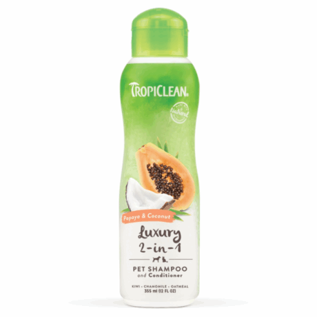 Tropiclean Luxury 2 In 1 Shampoo & Conditioner Σαμπουάν Σκύλου/Γάτας Παπάγια & Καρύδα 355ml