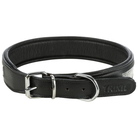 Trixie Active Comfort Περιλαίμιο με Στρασάκια Δερμάτινο Μαύρο Medium 38-48cm/25mm