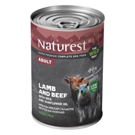 Naturest Κονσέρβα Σκύλου Adult με Αρνί, Βοδινό & Ρύζι 400gr